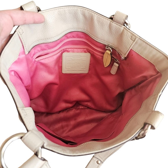 Y2k Vintage Coach White Leather Penelope Shoulder Tote Bag F14683 - Picture 6 of 8